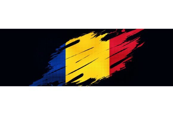 Download Romania Flag with Brush Stroke Style - Stroke Collection