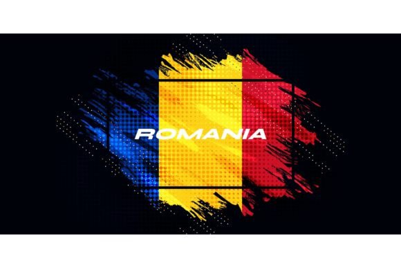 Download Romania Flag with Brush Stroke Style - Stroke Collection
