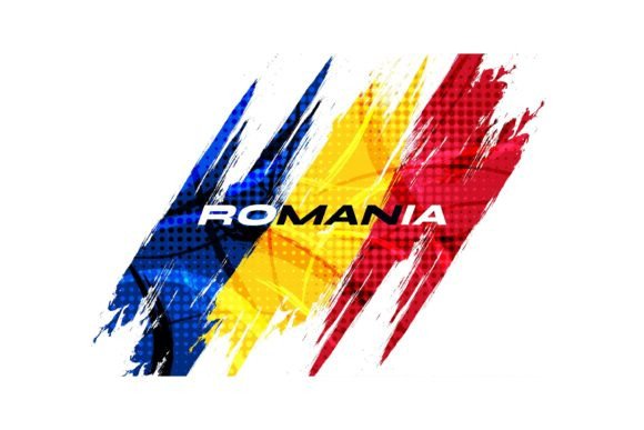 Download Romania Flag with Brush Stroke Style - Stroke Collection
