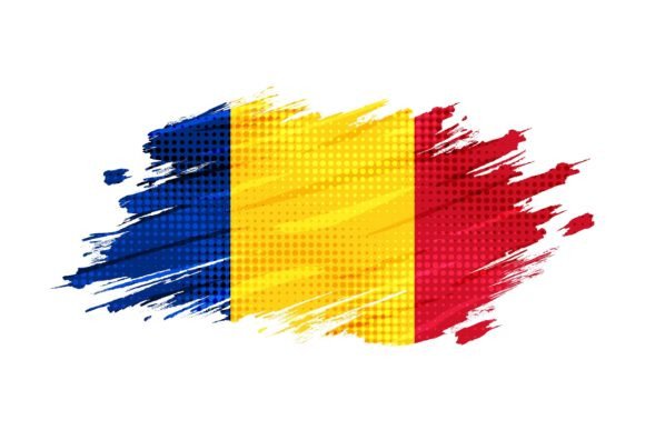 Download Romania Flag with Brush Stroke Style - Stroke Collection