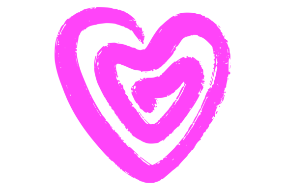 Download Pink Heart Brush Stroke Style. Grunge Lo - Stroke Collection