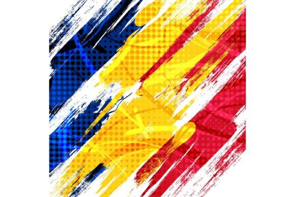 Download Romania Flag with Brush Stroke Style - Stroke Collection